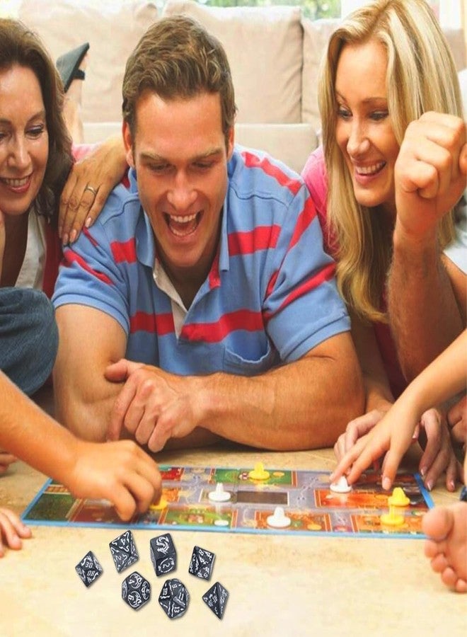 سكويشي مجموعة نرد مكونة من 7 قطع، نرد متعدد الأوجه بتصميم تنين، مجموعة نرد سوداء مع حقيبة تخزين لألعاب تقمص الأدوار على الطاولة وألعاب النرد. - Image 3